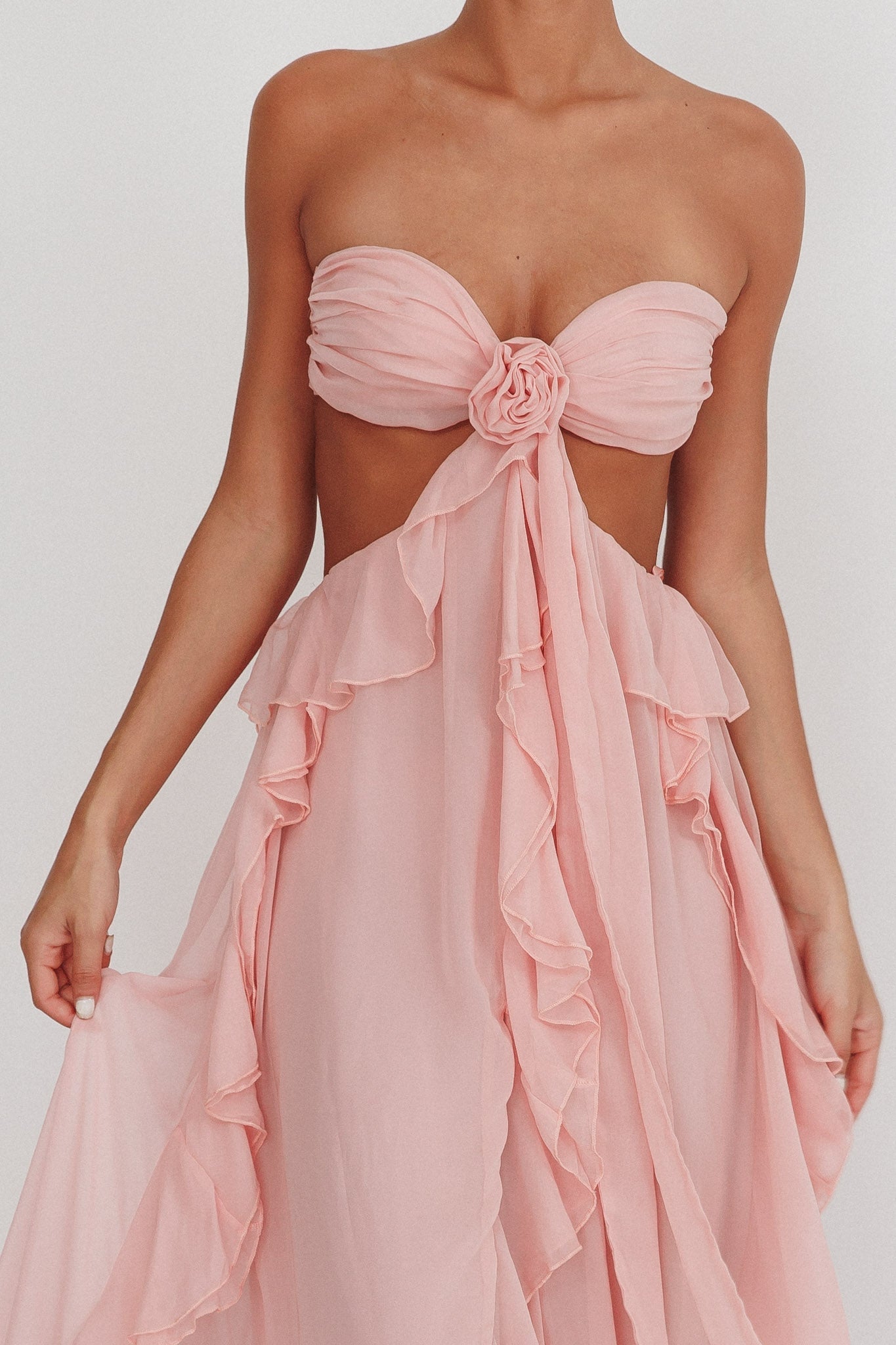 Livette - Cut-Out Ruffle Maxi Dress