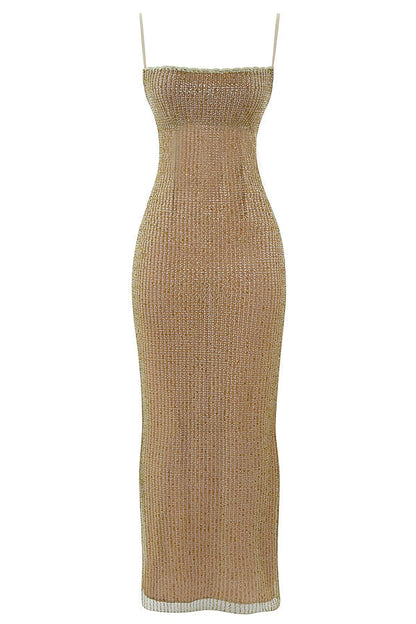 Livette - Gold Sequin Shine Maxi Dress