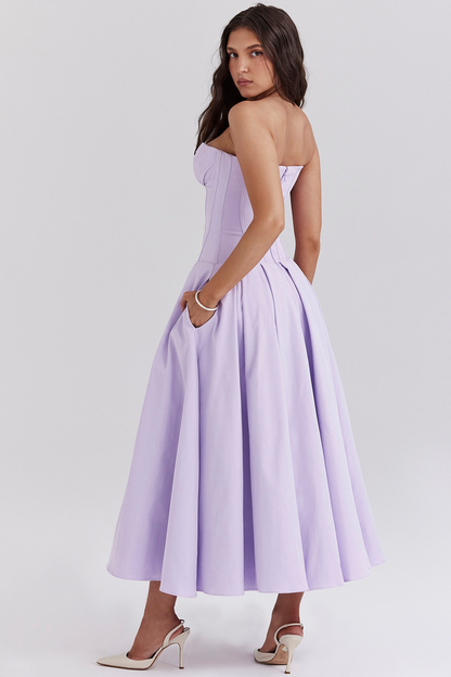 Livette - Strapless Corset Midi Dress