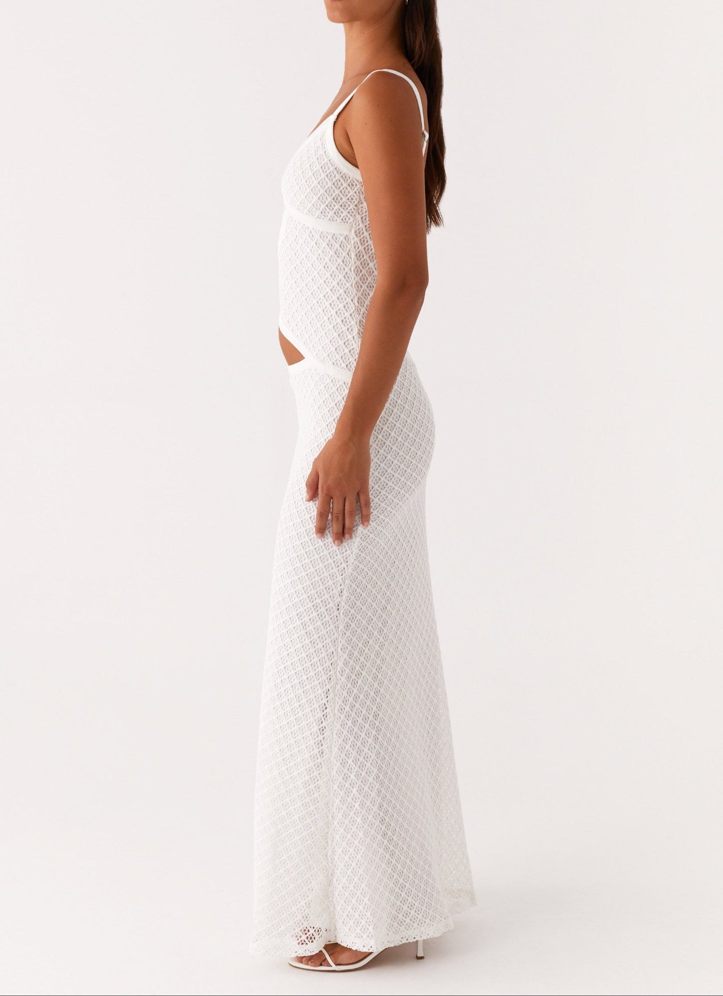 Livette - White Crochet Maxi Dress