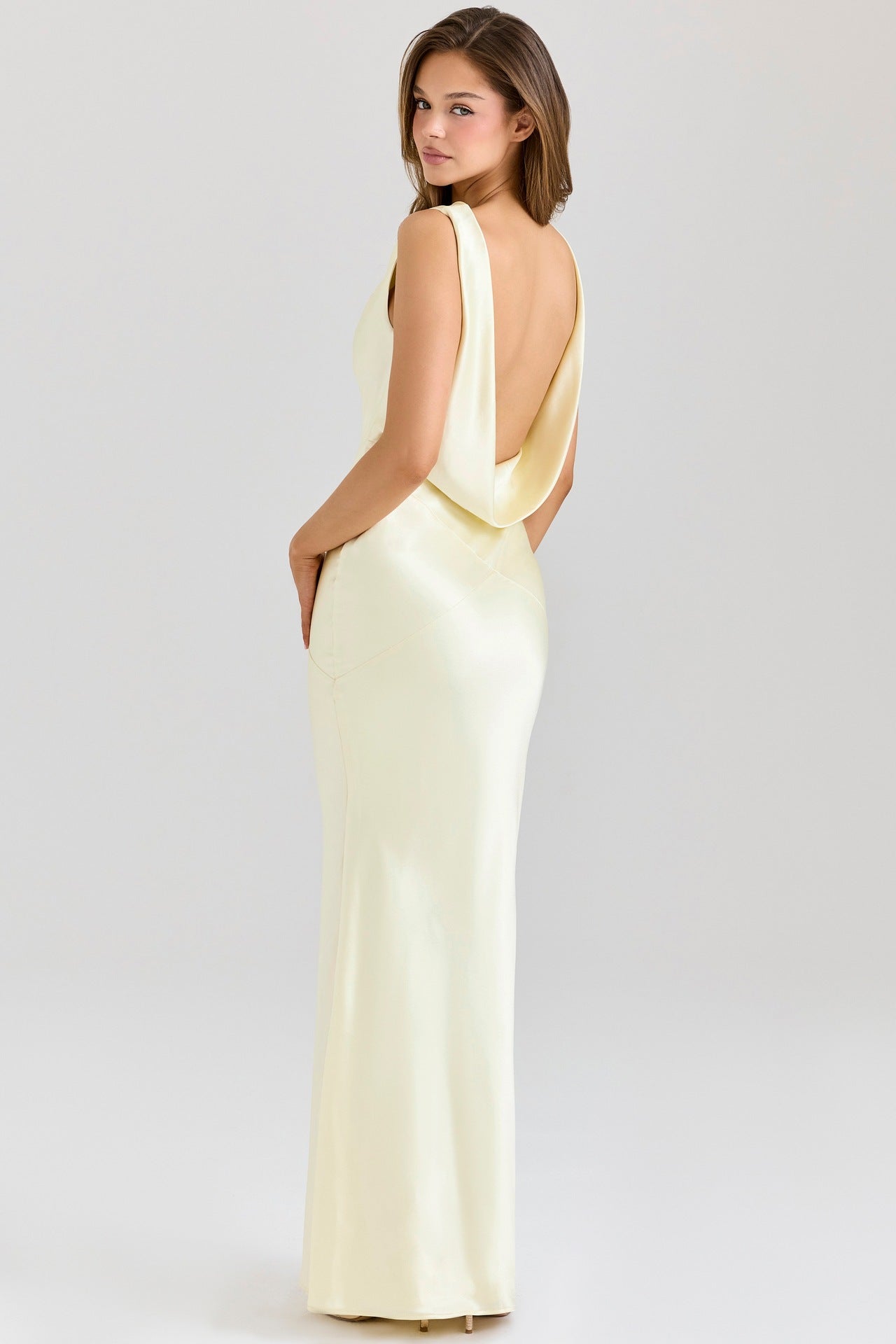 Livette - Draped Cowl Neck Maxi Dress