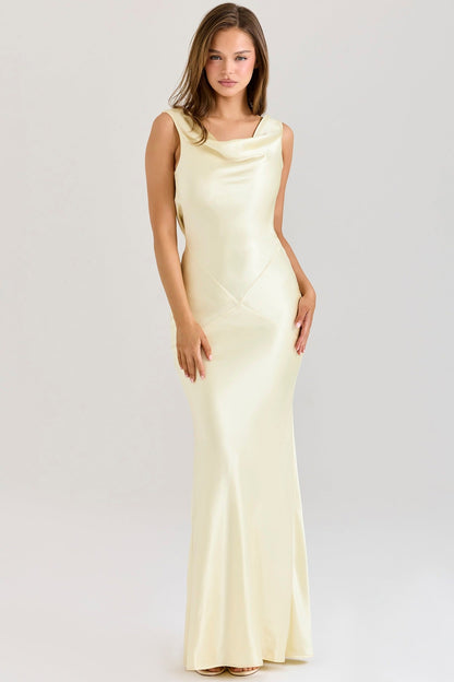 Livette - Draped Cowl Neck Maxi Dress