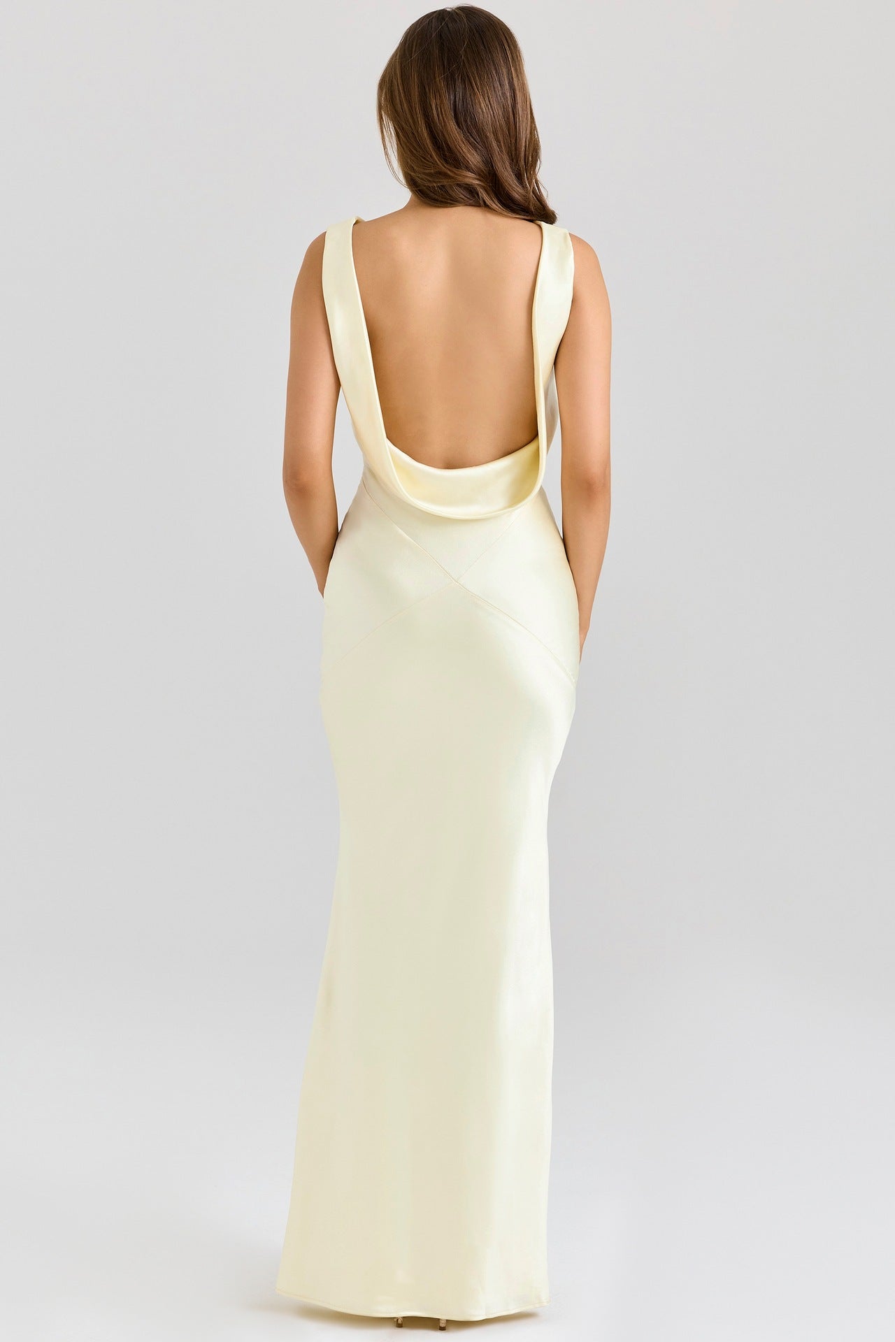 Livette - Draped Cowl Neck Maxi Dress