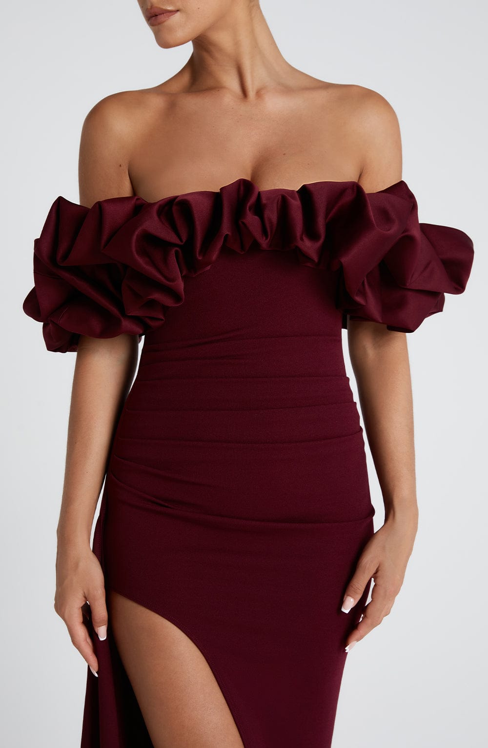 Livette - Ruffle Bardot Maxi Dress