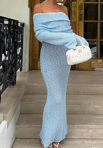 Elina - Elegant Off-Shoulder Maxi Dress