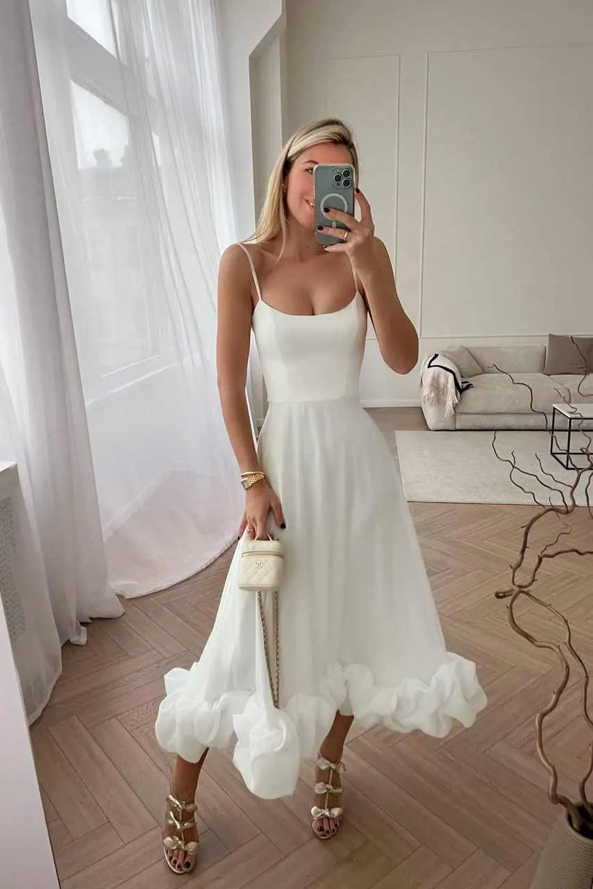 EVA MIDI DRESS - WHITE